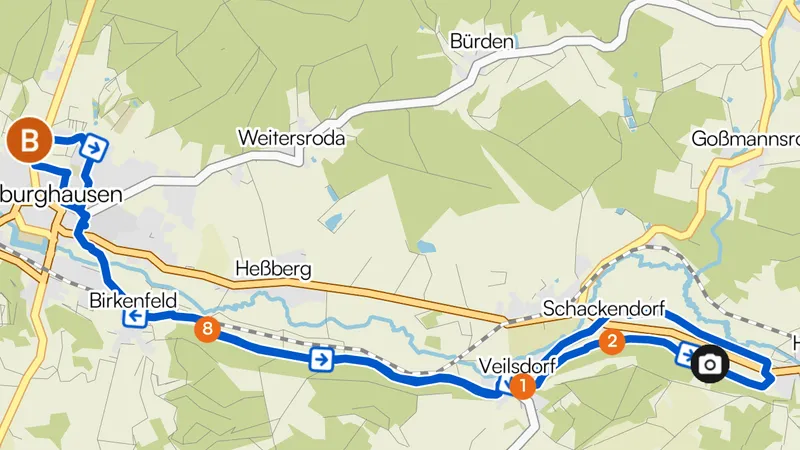 Tourverlauf: Hildburghausen - Harras und zurück
